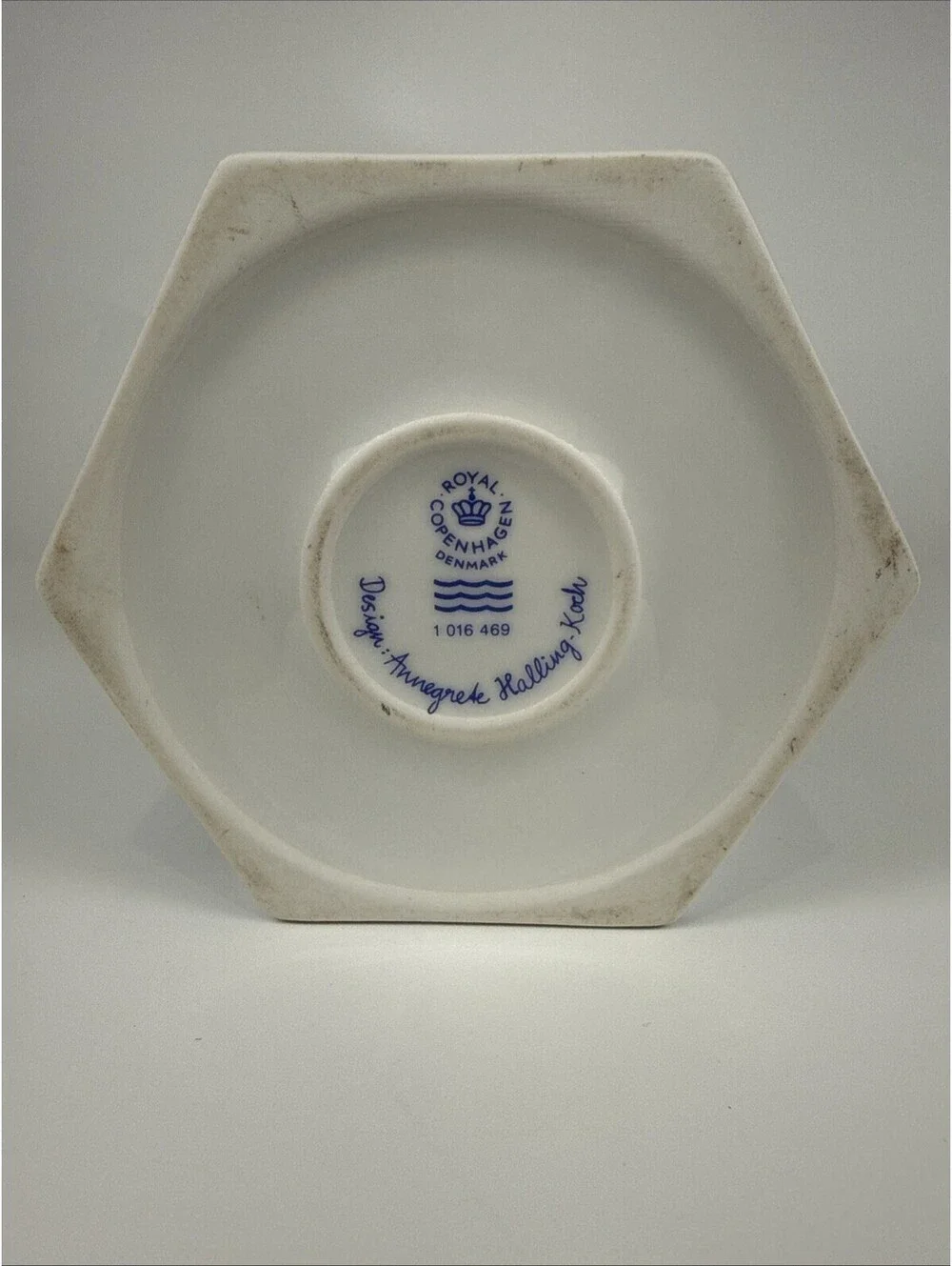 Vtg Royal Copenhagen Prisme Vase Annegrete Halling-Koch Danish Blue Porcelain